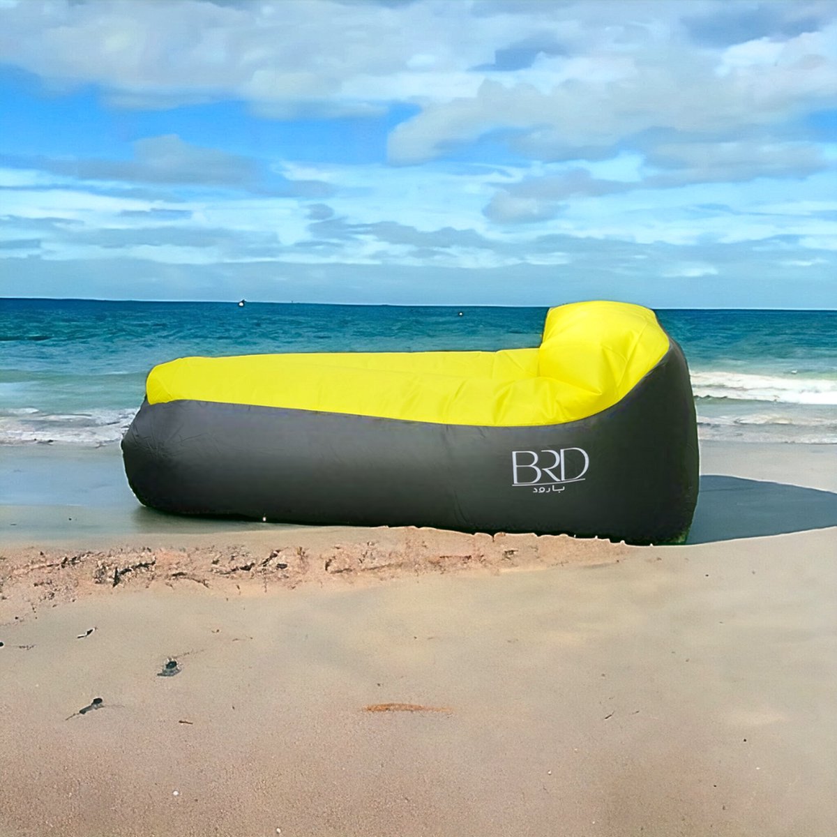 BRD® Outdoor | Geel Lounge Air Bed Lucht Zit Sofa Oxford | Kampeer Zitzak | Strand waterproof luchtzak | Waterbestendig | Camping stoel Kampeer sofa poef Ligstoel air lounger